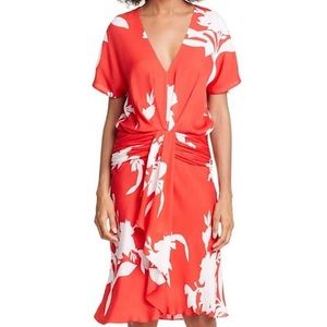 NEW JOIE Ashleena Dress Size 6 Red White Floral